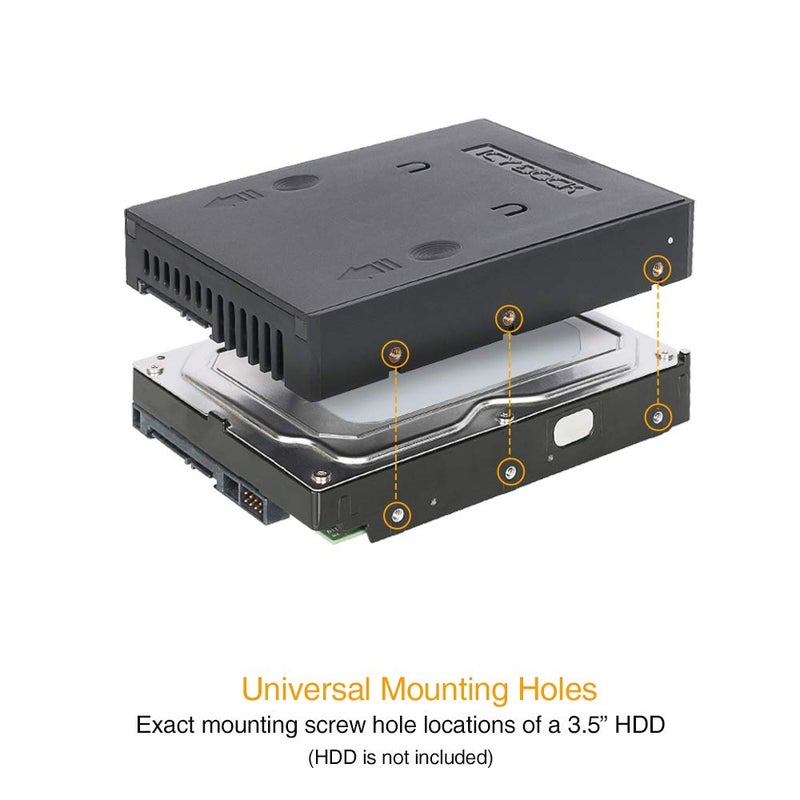 ICY DOCK 2.5 inch to 3.5 inch SATA Hard Drive/SSD Adapter Mounting Bracket for Internal 3.5" Drive Bay | EZConvert Lite MB882SP-1S-1B - Image 4